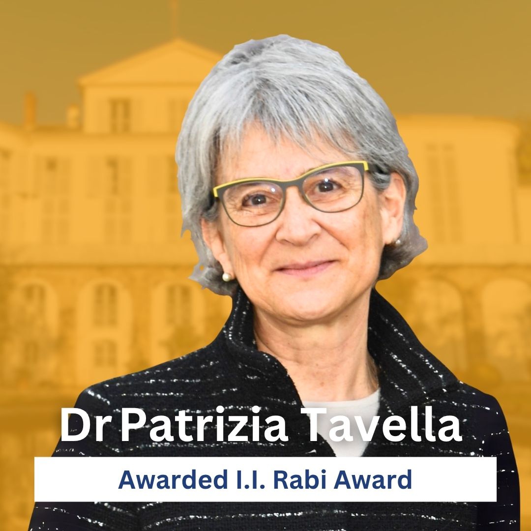 Photo of Dr Patrizia Tavella, with her name and