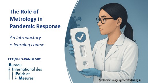 Caption: Introductory slide to e-learning course on metrology for infectious disease diagnostics in pandemic response. AI-generated image.